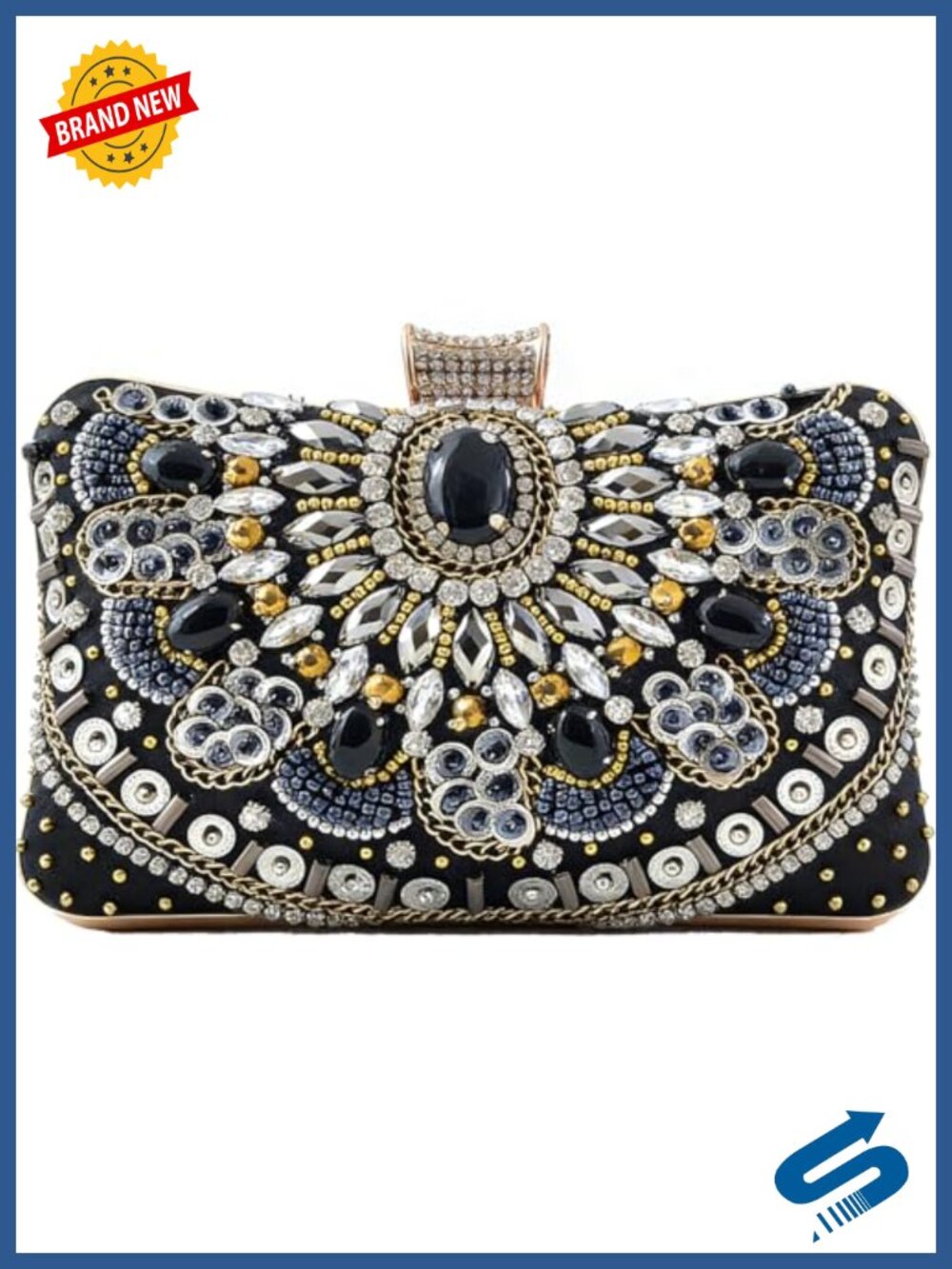 Rhinestone Clutch Evening Bag Vintage Diamond Sparkle Purse